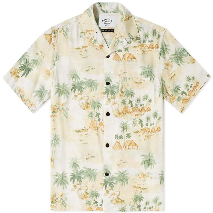 Photo: Portuguese Flannel Short Sleeve Polynesia Vacation Shirt Yellow