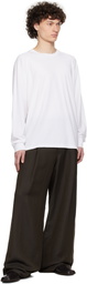 YLÈVE White Supima Cotton Cupra Long Sleeve T-shirt