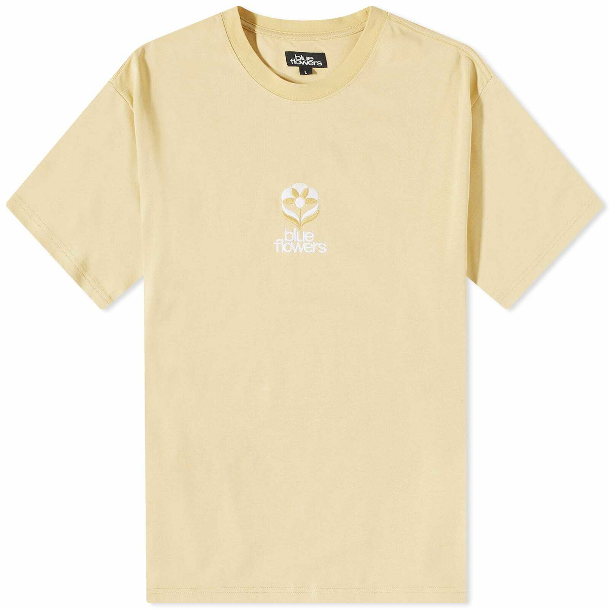 Blue Flowers Men's Flower T-Shirt in Faded Sunlight