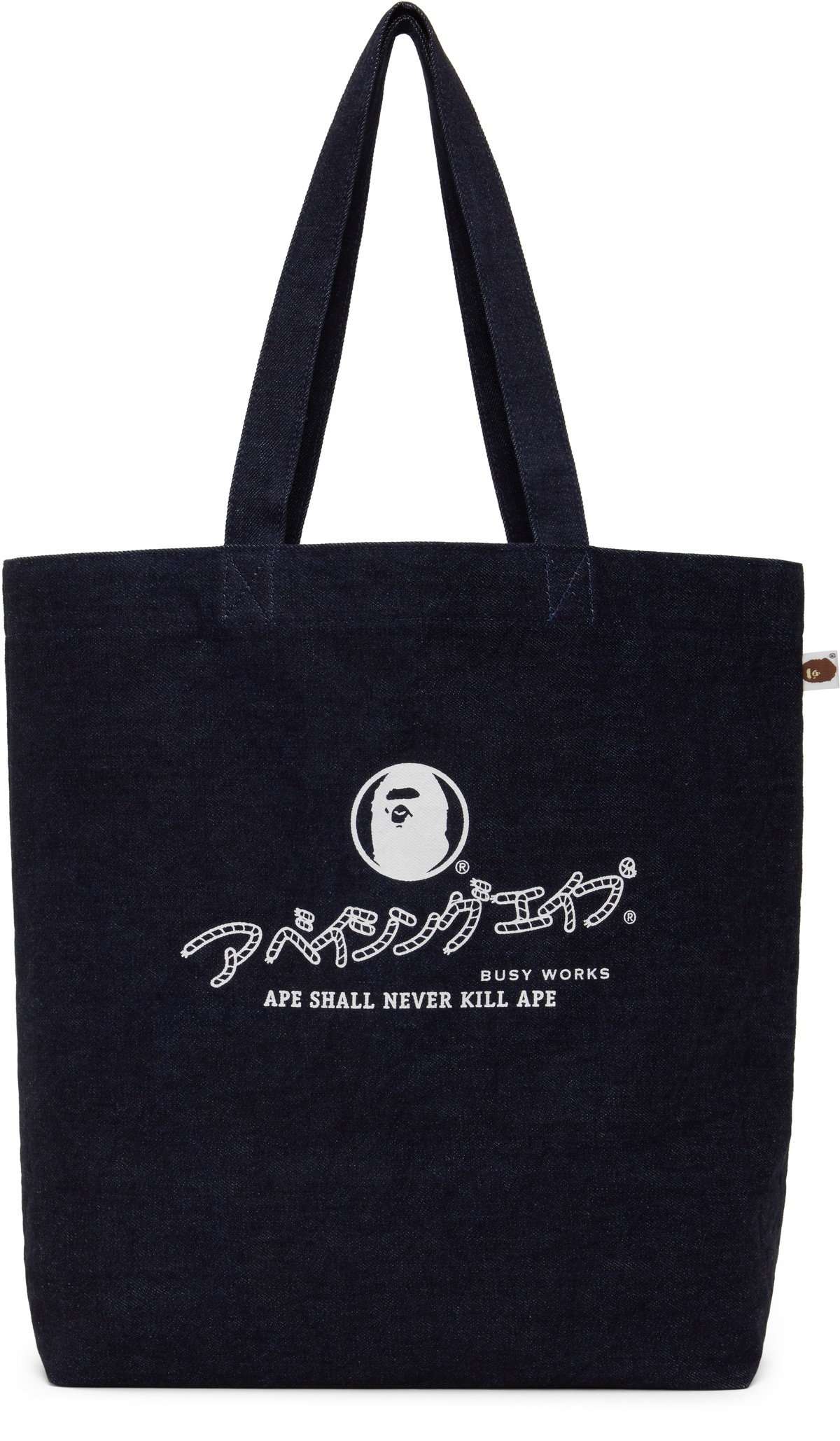 BAPE Navy Denim Tote A Bathing Ape