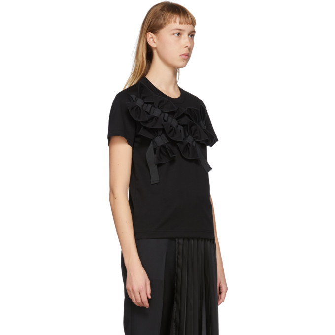 Noir Kei Ninomiya Black Multi-Bow T-Shirt Noir Kei Ninomiya