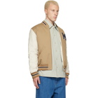 Moncler Beige Oreane Down Bomber Jacket