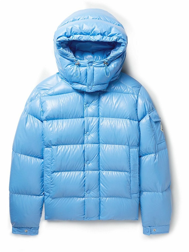 Photo: Moncler - Maya 70 Logo-Appliquéd Quilted Shell Hooded Down Jacket - Blue