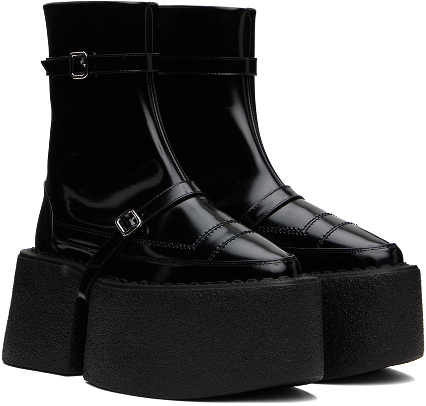SHANG XIA SSENSE Exclusive Black Superstack Boots