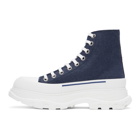 Alexander McQueen Indigo Denim Tread Slick Boots