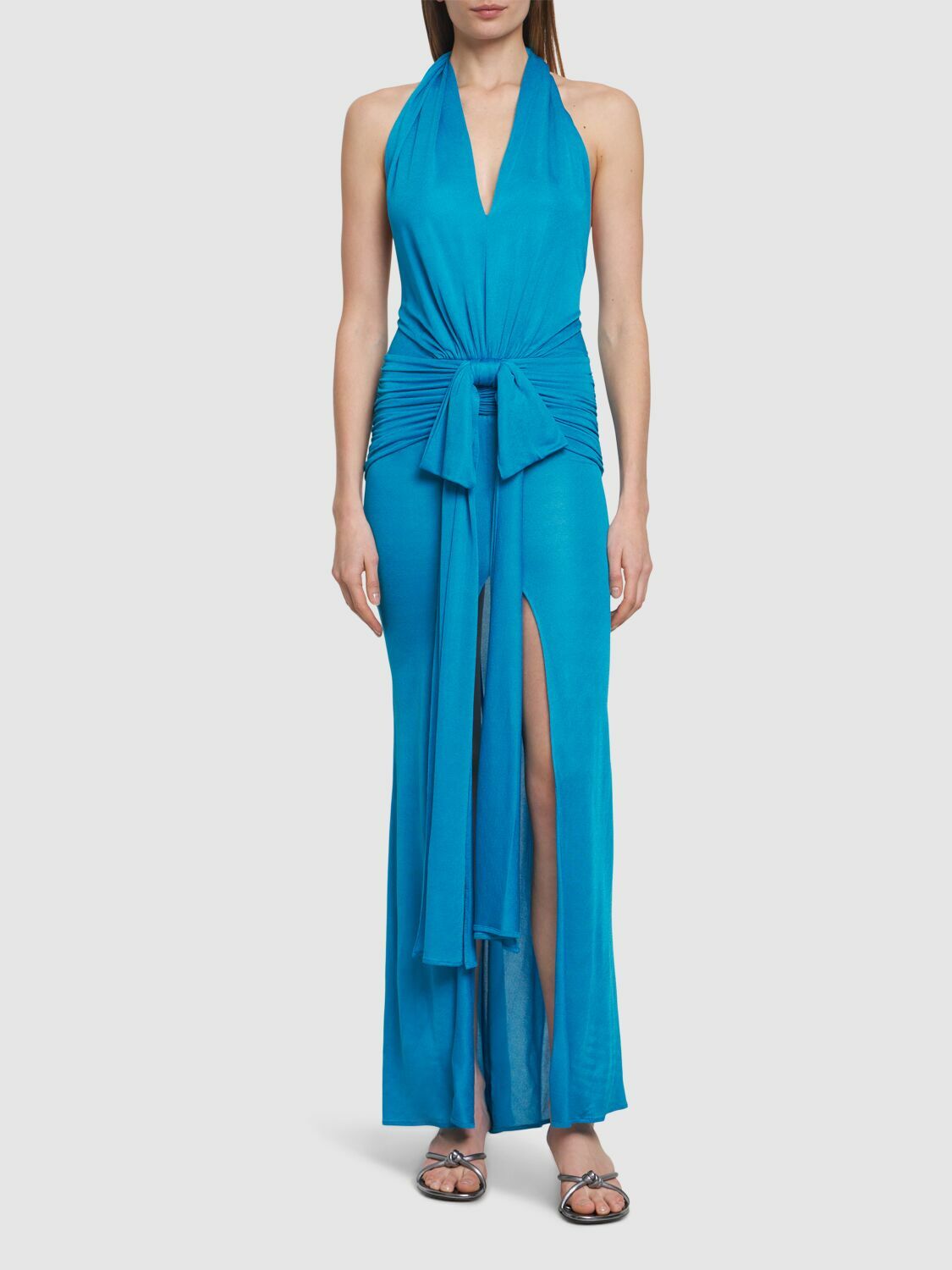 ワンピース BLUMARINE VISCOSE LONG DRESS Long Dress In Satin With Cut-outs And Lace | Blumarine