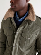 Brunello Cucinelli - Shearling-Trimmed Padded Canvas Jacket - Green