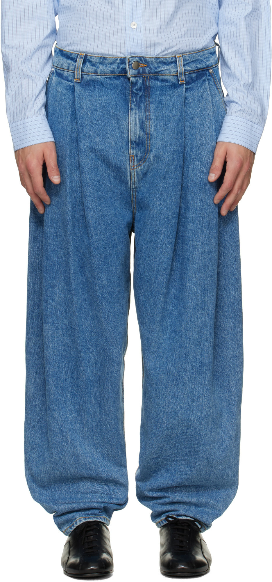 Hed Mayner Bue Pleated Jeans