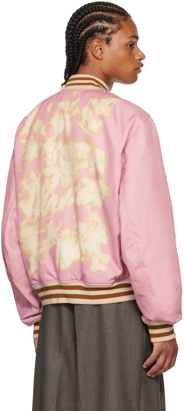 Dries Van Noten Pink Fitted Bomber Jacket Dries Van Noten