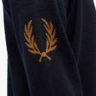 Fred Perry Men's Intarsia Laurel Wreath Cardigan in Navy