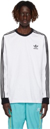 adidas Originals White 3-Stripes Long Sleeve T-Shirt