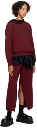 MM6 Maison Margiela Burgundy Printed Sweatshirt