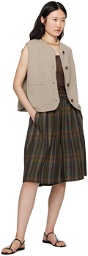 Cordera Brown Checkered Maxi Shorts