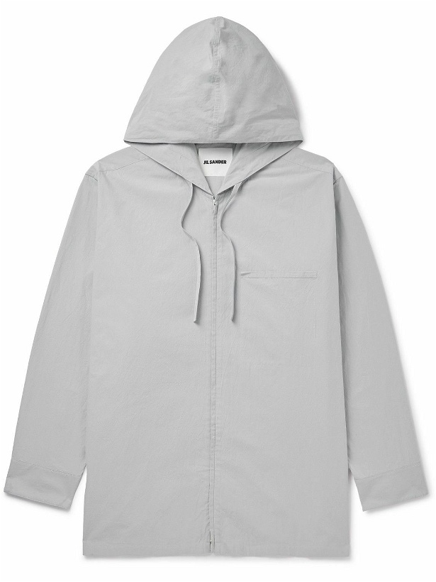 Photo: Jil Sander - Textured-Cotton Hooded Jacket - Gray