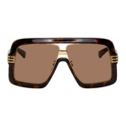 Gucci Brown and Gold Square Sunglasses