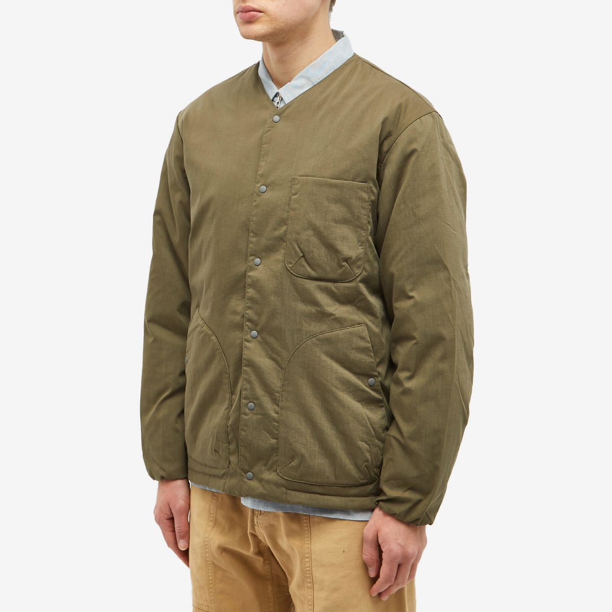 NANGA INNER DOWN CARDIGAN カーキ