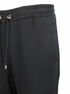 BALMAIN - Flocked Cotton Jersey Sweatpants