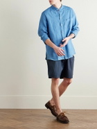 Blue Blue Japan - Tapered Pleated Indigo-Dyed Nylon Shorts - Blue