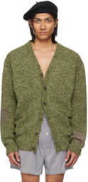 Maison Margiela Green Mended Cardigan