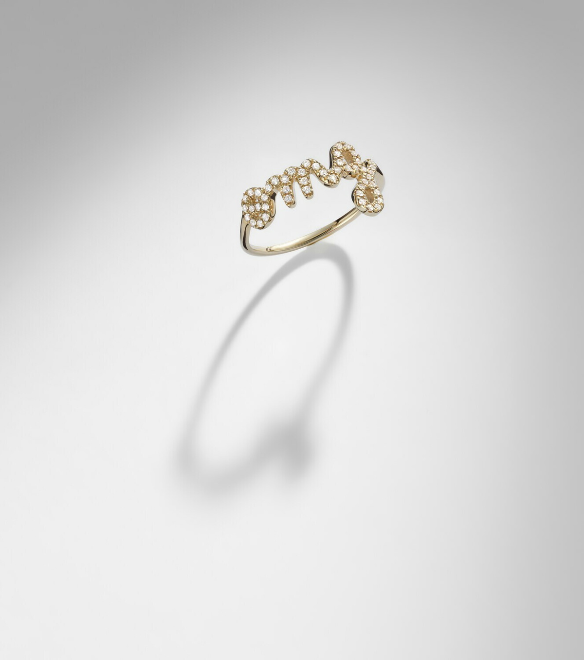 Sydney Evan Omg Script 14kt gold ring with diamonds