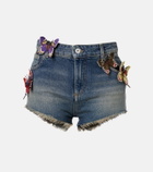 Blumarine Embroidered denim short