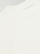 Abc. 123. - Logo-Embroidered Ribbed Cotton Sweater - White