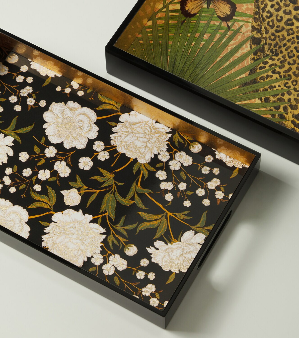 Les-Ottomans Floral lacquered wood tray