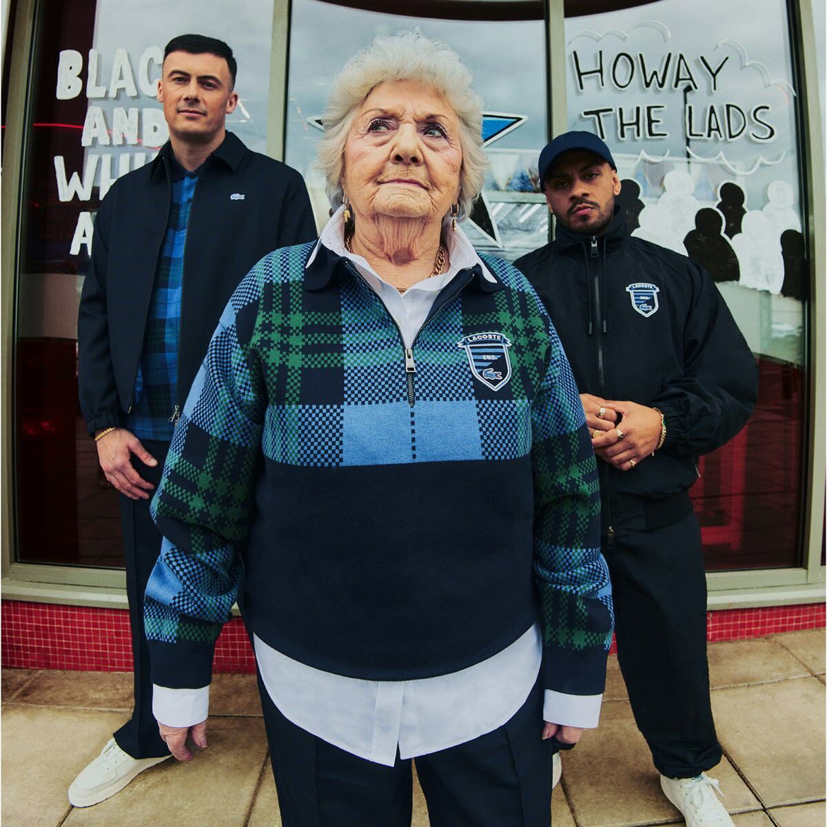 END. x Lacoste Sweater in Escadrille/Abimes-Vert Lacoste