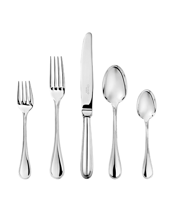 Photo: Christofle Perles silver-plated 5-piece cutlery set
