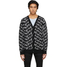 Givenchy Black and White Refracted Logo Cardigan
