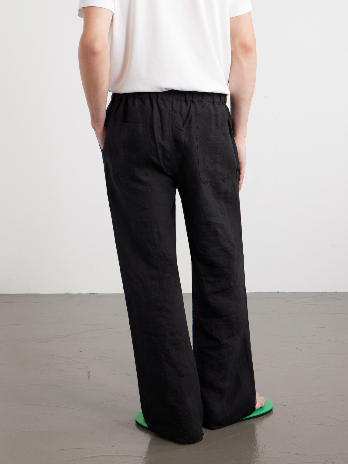 Cherry Los Angeles - Wide-Leg Linen Trousers - Black