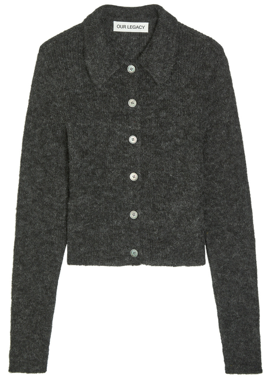 Our Legacy Mazzy Alpaca-blend Cardigan Dark Grey