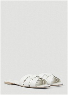Tribute Flat Sandals in White