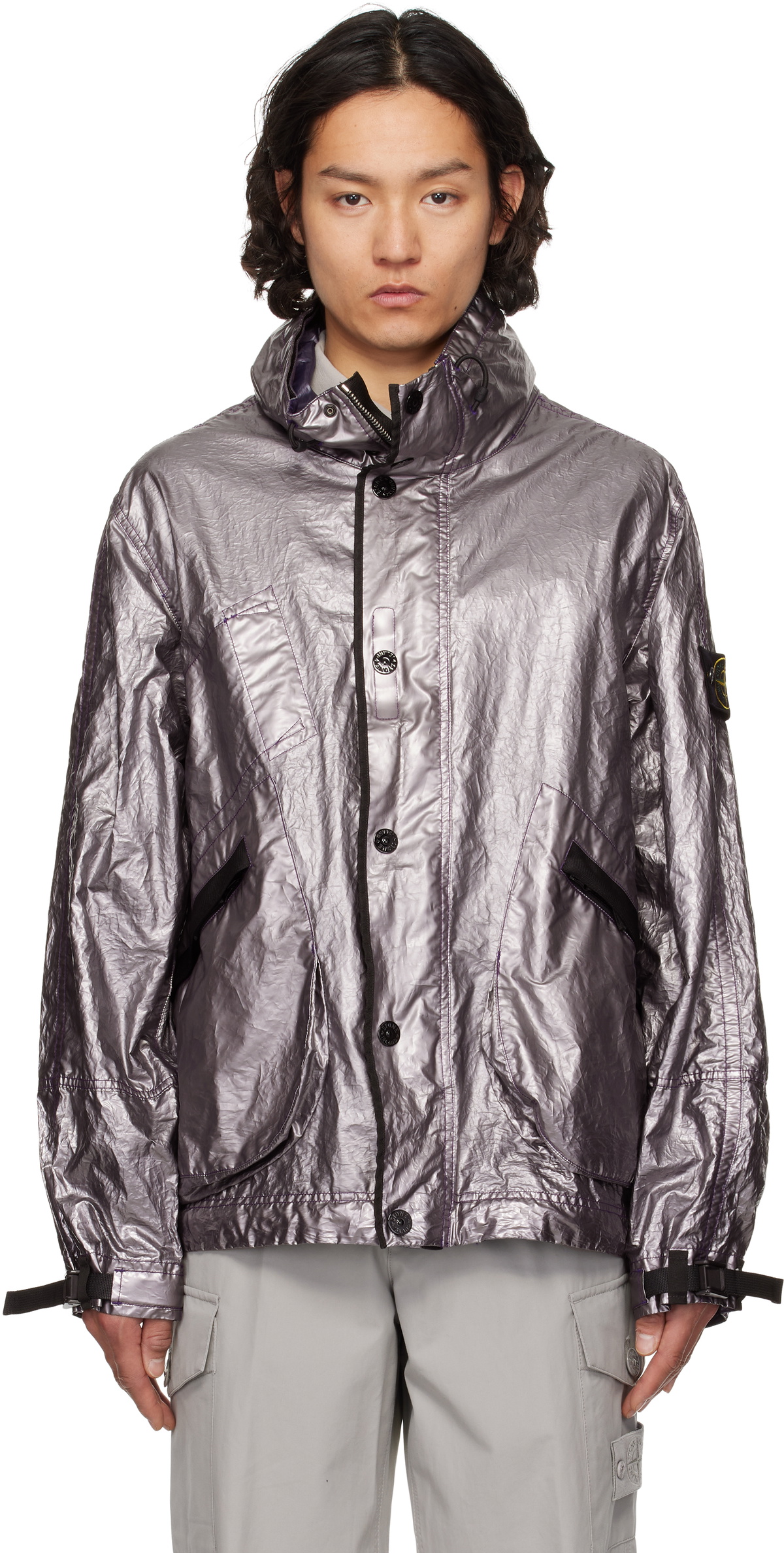Stone Island Purple Metal Cover Jacket Stone Island