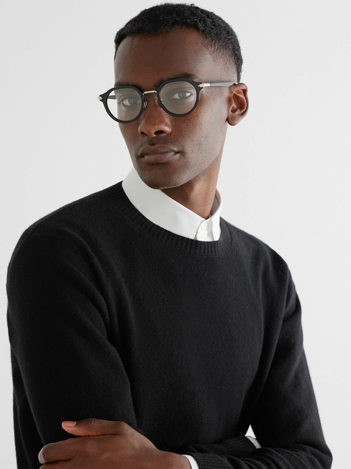 Dior Eyewear - DiorBlackSuit R8U Round-Frame Acetate and Silver-Tone Optical Glasses