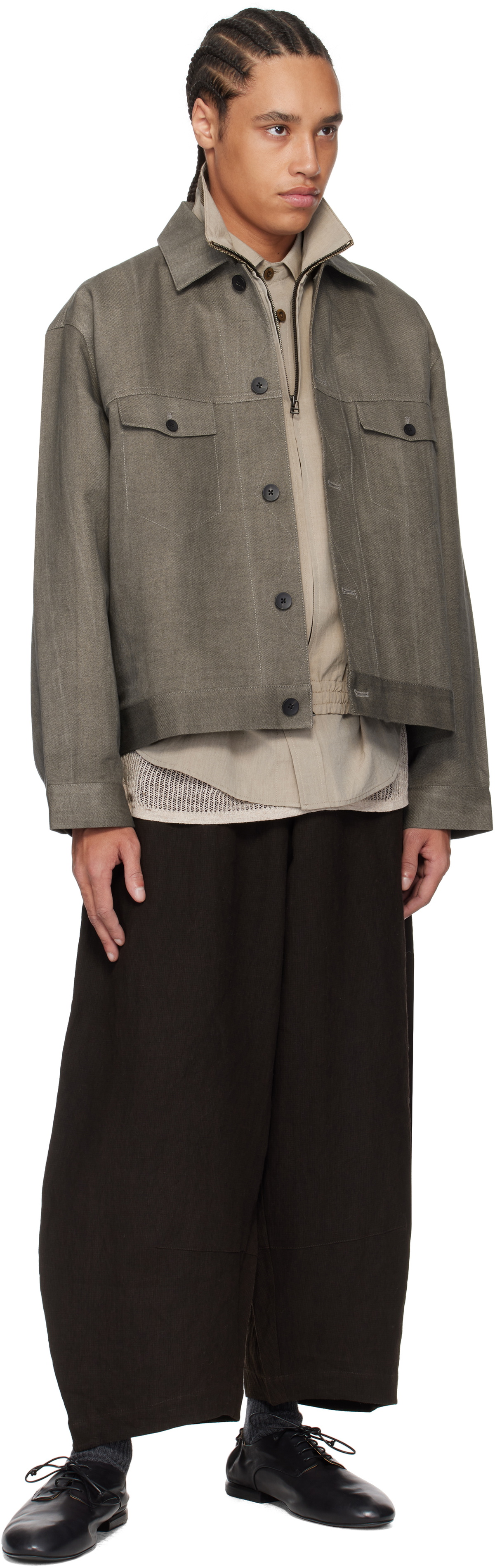 Aviva Jifei Xue Gray Trucker Jacket