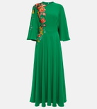 Costarellos Zinnia embroidered cape midi dress
