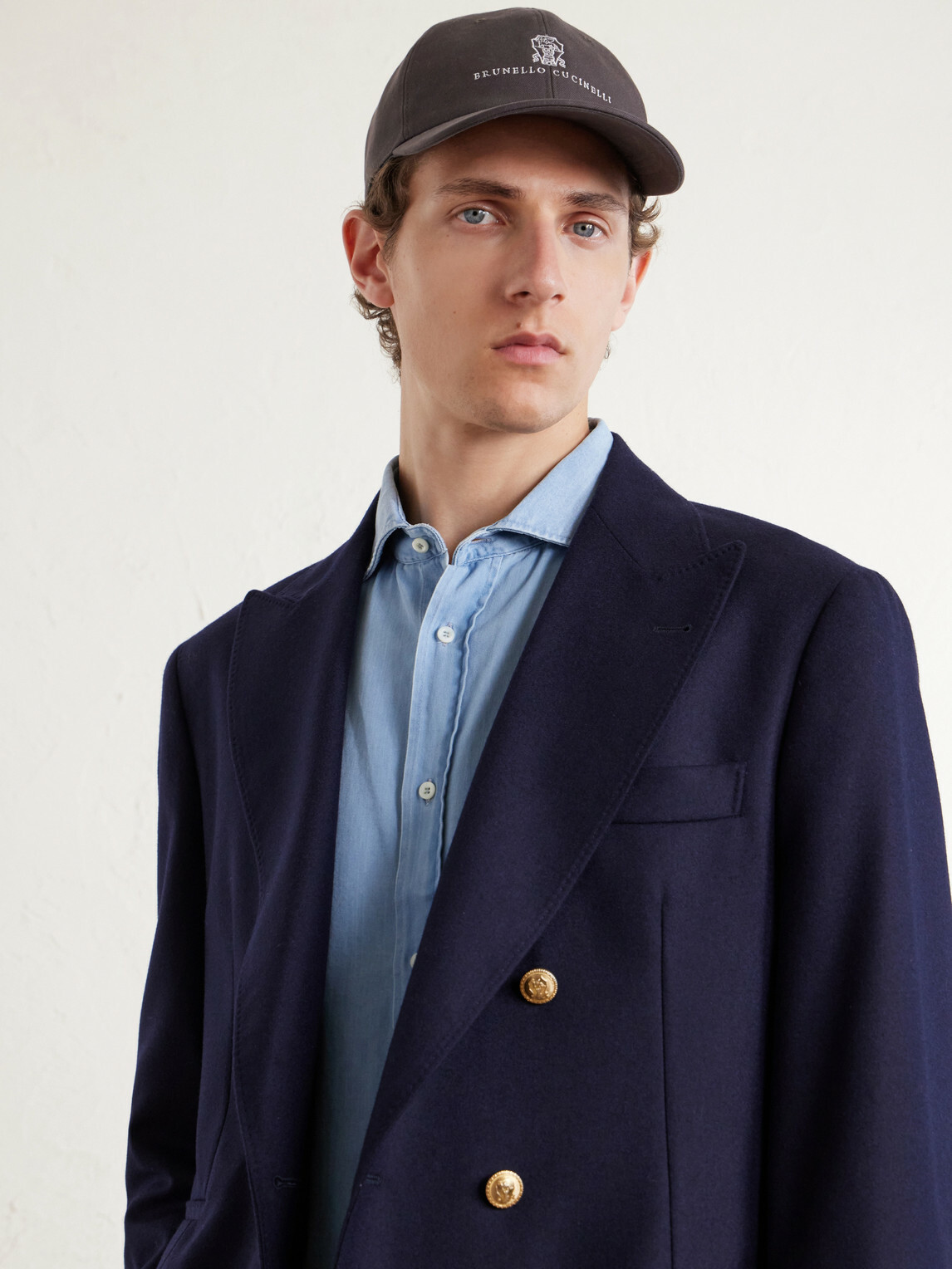 Brunello Cucinelli - Logo-Embroidered Leather-Trimmed Cotton-Twill Baseball Cap - Brown