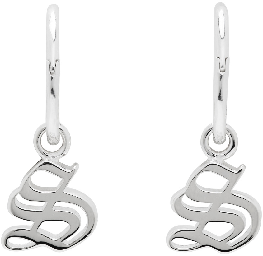 Stolen Girlfriends Club Silver Gothic Stamp Sleeper Earrings