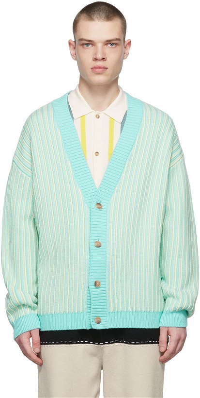 Photo: King & Tuckfield Blue & Off-White Striped Cardigan