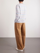 Human Made - Logo-Print Striped Cotton-Jersey Sweatshirt - Gray