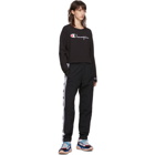 Champion Reverse Weave Black Nylon Elastic Cuff Track Pants