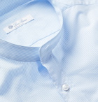 Loro Piana - Slim-Fit Grandad-Collar Striped Cotton Shirt - Blue