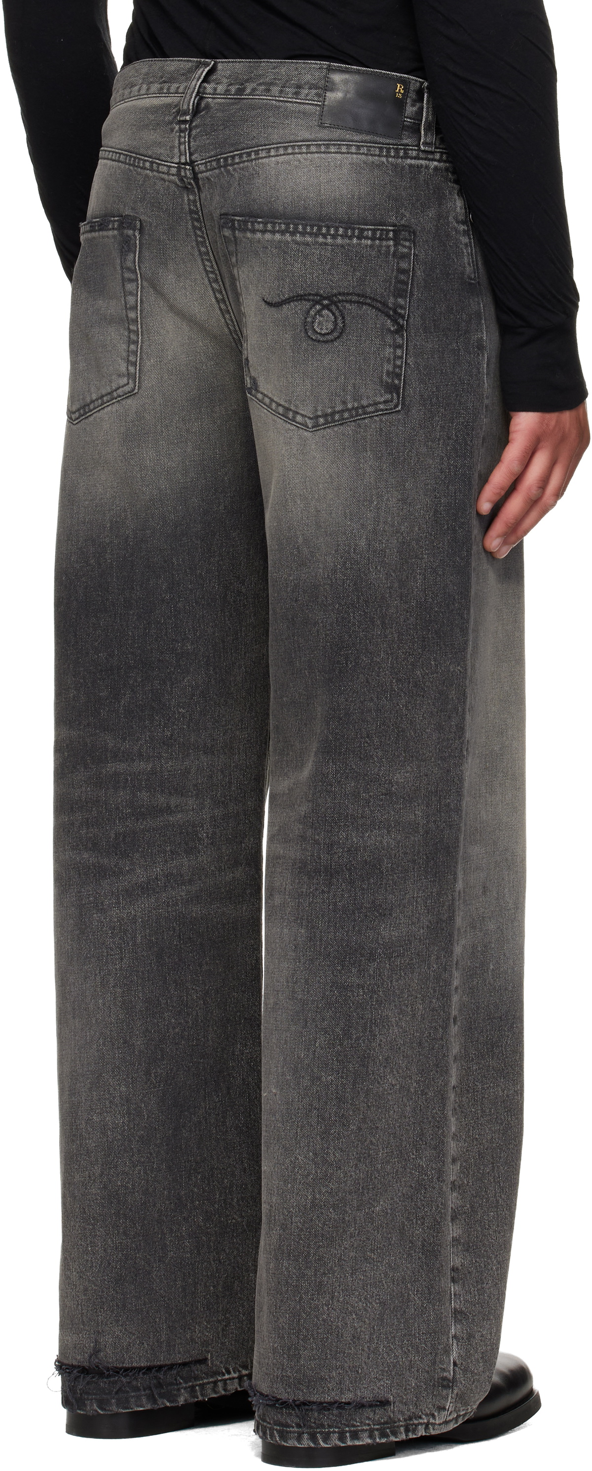 R13 Gray D'Arcy Loose Jeans
