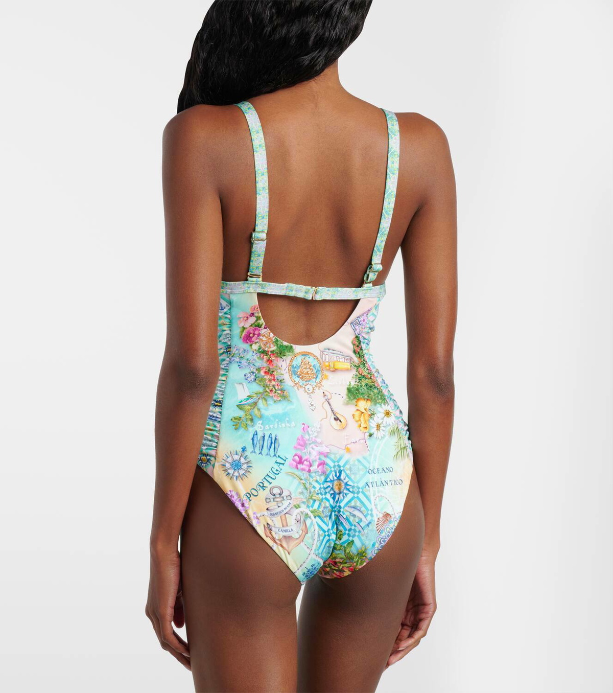 Camilla Embellished printed swimsuit
