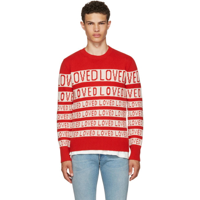 Photo: Gucci Red and White Loved Sweater 