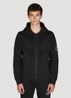 Zip Front Hooded Sweatshirt in Black