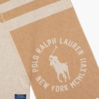 Polo Ralph Lauren Men's Pony Player Logo Scarf in Camel Tonal