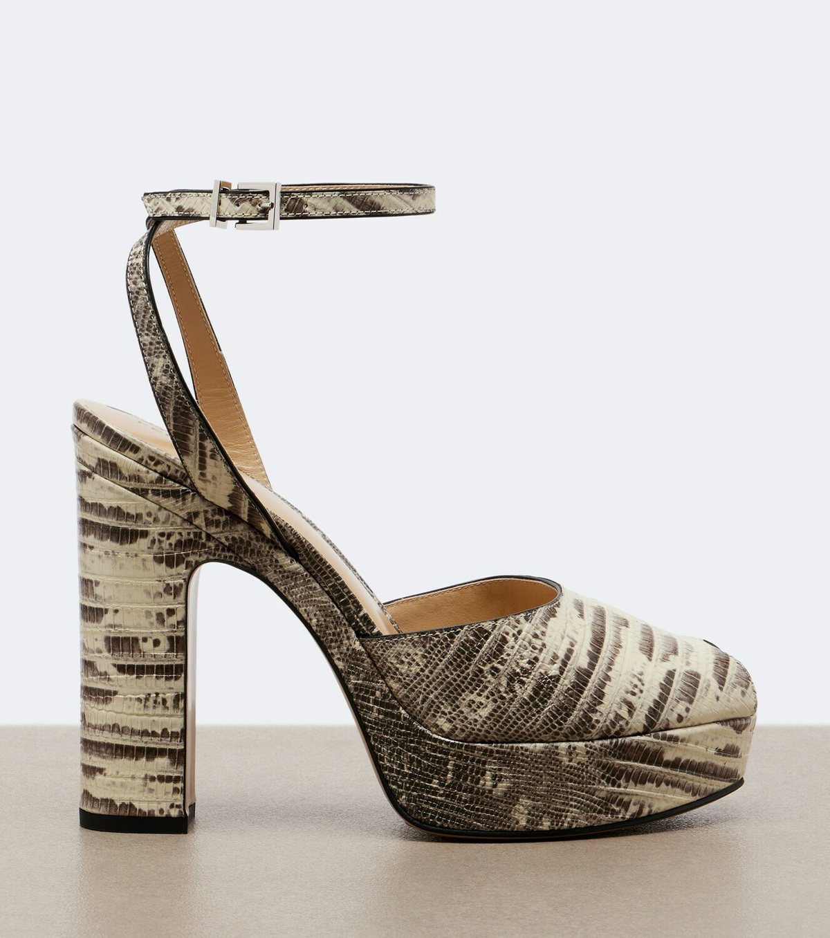 Fendi After 9 snake-effect leather platform sandals