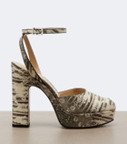 Fendi After 9 snake-effect leather platform sandals